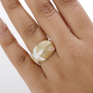 Stamped Yellow Diamond Accent Shooting Star Ring 18kg plated by Karis